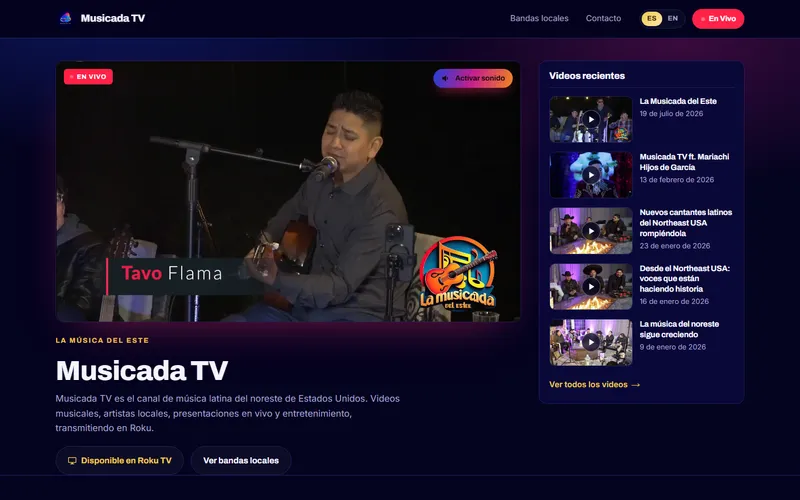 Musicada TV live streaming website