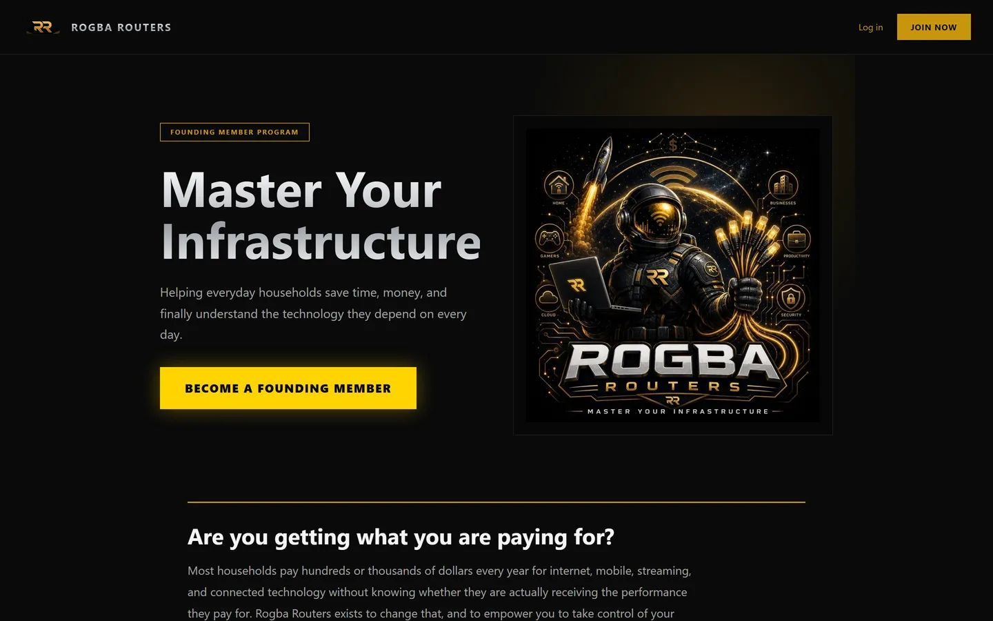 Rogba Routers website, home technology and infrastructure service